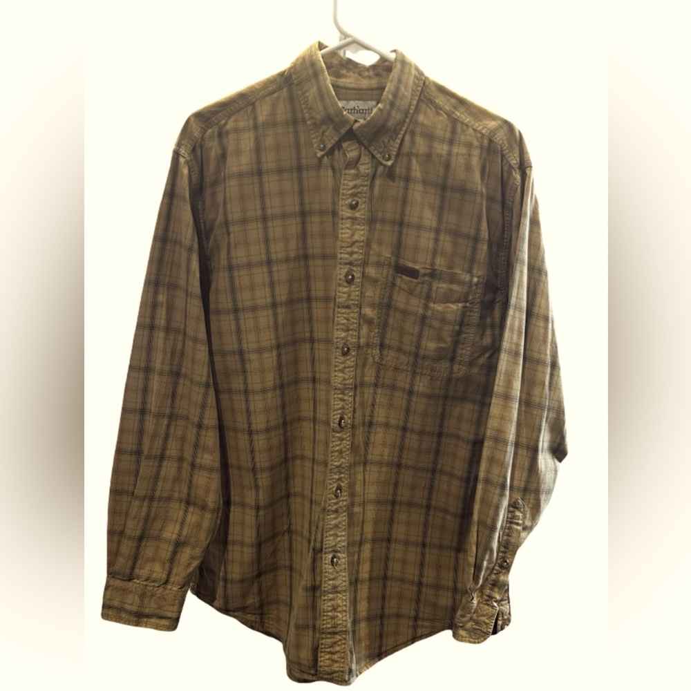 Men size medium carhart button up long sleeves